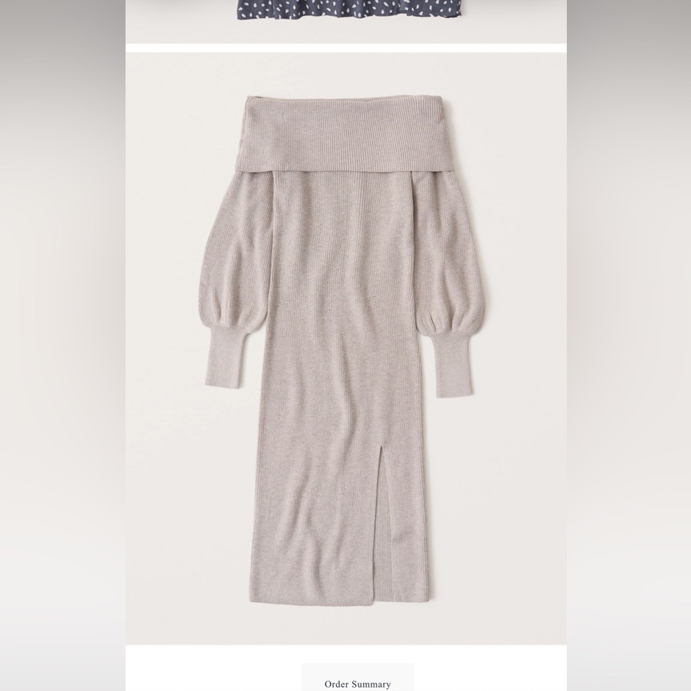 Abercrombie & Fitch Off-The-Shoulder Ribbed Midi Dress